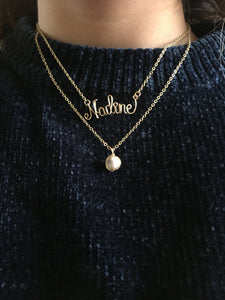Layered Name and Stone Necklace
