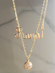 Layered Name and Stone Necklace